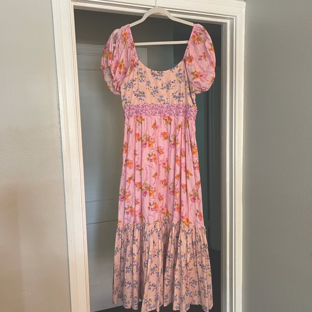 Loveshackfancy Angie dress in exploded pink
